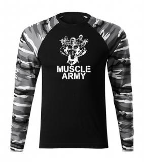 DRAGOWA Fit-T tričko s dlhým rukávom muscle army team, metro 160g/m2 Veľkosť: 3XL