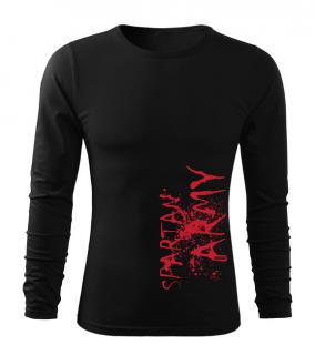 DRAGOWA Fit-T tričko s dlhým rukávom RedWar, čierna 160g/m2 Veľkosť: 3XL