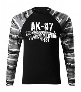 DRAGOWA Fit-T tričko s dlhým rukávom Seneca AK-47, metro 160g/m2 Veľkosť: 3XL