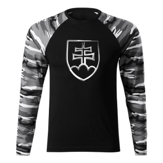 DRAGOWA Fit-T tričko s dlhým rukávom slovenský znak, metro 160g/m2 Veľkosť: 3XL