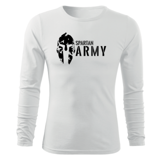 DRAGOWA Fit-T tričko s dlhým rukávom spartan army, biela 160g/m2 Veľkosť: 3XL