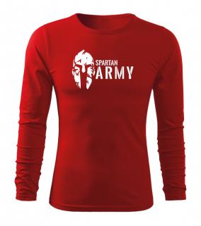 DRAGOWA Fit-T tričko s dlhým rukávom spartan army, červená 160g/m2 Veľkosť: M