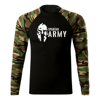 DRAGOWA Fit-T tričko s dlhým rukávom spartan army, woodland 160g/m2 Veľkosť: 3XL