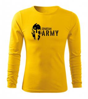 DRAGOWA Fit-T tričko s dlhým rukávom spartan army, žltá 160g/m2 Veľkosť: XL