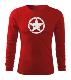 DRAGOWA Fit-T tričko s dlhým rukávom star, červená 160g/m2 Veľkosť: S