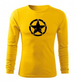 DRAGOWA Fit-T tričko s dlhým rukávom star, žltá 160g/m2 Veľkosť: M