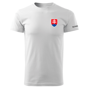 DRAGOWA krátke tričko malý farebný slovenský znak, biela 160g/m2 Veľkosť: 3XL