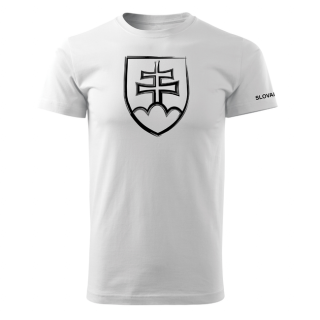 DRAGOWA krátke tričko slovenský znak, biela 160g/m2 Veľkosť: 3XL