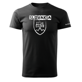 DRAGOWA krátke tričko slovenský znak s nápisom, čierna 160g/m2 Veľkosť: 3XL