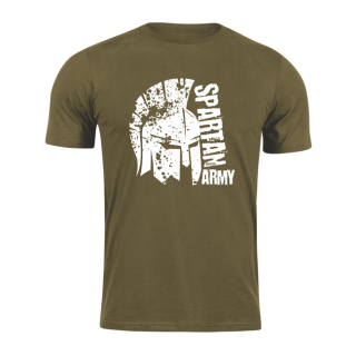 DRAGOWA krátke tričko spartan army León, olivová 160g/m2 Veľkosť: 3XL