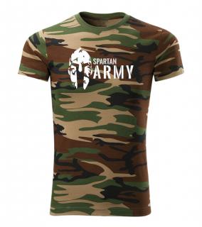 DRAGOWA krátke tričko spartan army, maskáčová 160g/m2 Veľkosť: L