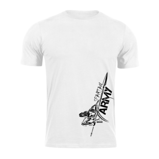 DRAGOWA krátke tričko spartan army Myles, biela 160g/m2 Veľkosť: XXL