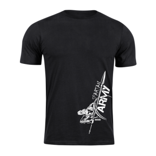 DRAGOWA krátke tričko spartan army Myles, čierna 160g/m2 Veľkosť: 3XL