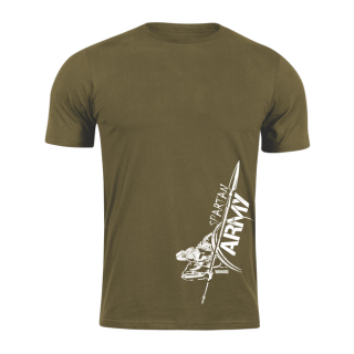 DRAGOWA krátke tričko spartan army Myles, olivová 160g/m2 Veľkosť: M