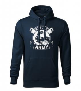 DRAGOWA pánska mikina s kapucňou muscle army original, tmavomodrá 320g/m2 Veľkosť: 3XL