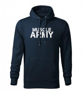 DRAGOWA pánska mikina s kapucňou muscle army, tmavomodrá 320g/m2 Veľkosť: 3XL