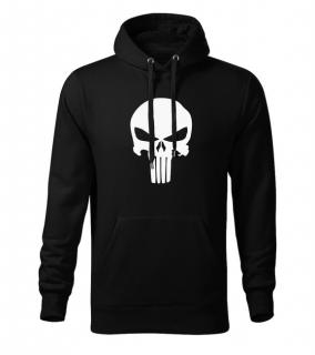 DRAGOWA pánska mikina s kapucňou punisher, čierna 320g/m2 Veľkosť: 3XL