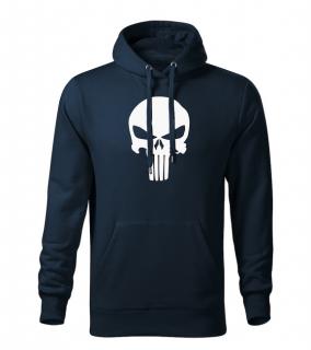 DRAGOWA pánska mikina s kapucňou punisher, tmavomodrá 320g/m2 Veľkosť: 3XL