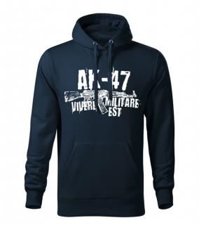 DRAGOWA pánska mikina s kapucňou Seneca AK-47, tmavomodrá 320g/m2 Veľkosť: 3XL