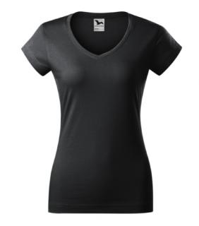 Fit V-neck Tričko dámske Varianta: ebony gray, Velikost: 2XL