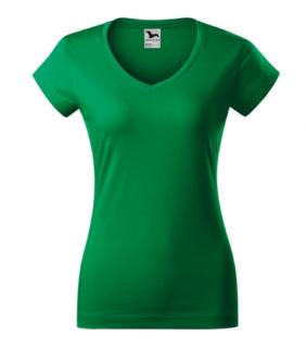 Fit V-neck Tričko dámske Varianta: trávová zelená, Velikost: 2XL