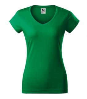 Fit V-neck Tričko dámske Varianta: trávová zelená, Velikost: S