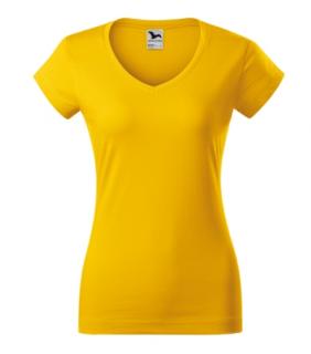 Fit V-neck Tričko dámske Varianta: žltá, Velikost: 2XL