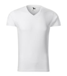 Slim Fit V-neck Tričko pánske Varianta: biela, Velikost: 2XL