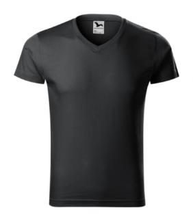 Slim Fit V-neck Tričko pánske Varianta: ebony gray, Velikost: 2XL