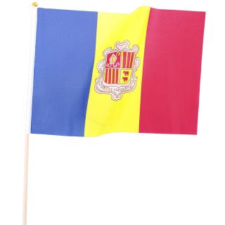 Andorra vlajka malá (Vlajka Andorrského kniežatstva - materiál 100% polyester)