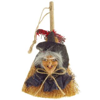 Bosorka dekorácia 20cm (Čarodejnica - bytová dekorácia na halloween)