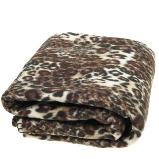 Deka 150x200 Leopard hnedá (Mäkká prikrývka príjemná na dotyk)