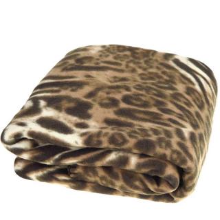 Deka 150x200 Leopard tmavá (Mäkká prikrývka príjemná na dotyk)
