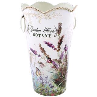 Dekoračná váza Lavender (Plechová retro váza na suché kvety)
