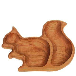Drevená miska veverička (Dekoračné a praktické drevené misky do domácnosti)