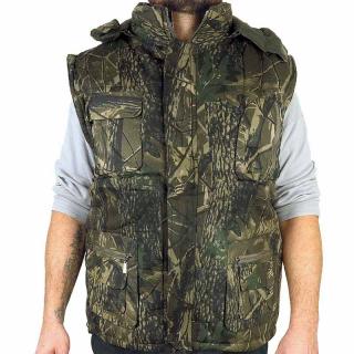 Maskáčová vesta zateplená 3D realtree (Pánska vesta veľkosti L až 4XL, materiál 100% bavlna)
