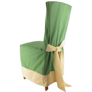 Návlek na stoličku zelený s lemom (Lacné návleky a poťahy na stoličky do kuchyne)