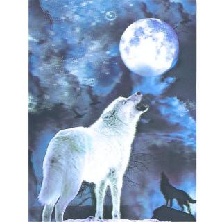 Obraz 3D Vlk vyjúci na mesiac (obraz do spálne)
