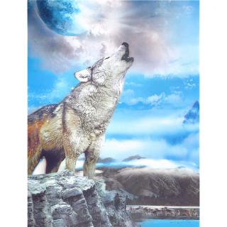 Obraz 3D Vlk vyjúci (obraz do obývačky)