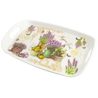 Podnos Lavender 24x35cm (Melamínový podnos s úchytkami a hĺbkou 2cm)