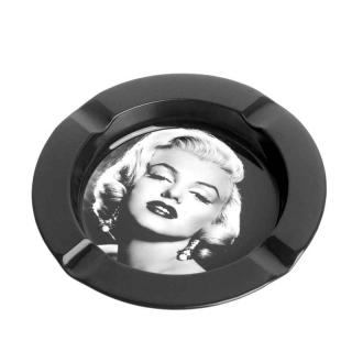 Popolník retro Marylin Monroe (kovový okrúhly popolník vo vintage štýle)