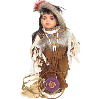 Porcelánová bábika indiánka Nina (Indiánska bábika Nina (v prekl. Nina - mocný, ohnivý))