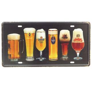 Retro ceduľa Pivo 30x15cm (Retro tabuľa na stenu - materiál kov, rozmery 300x150 mm (Š x V))