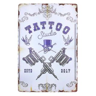 Retro ceduľa Tattoo Studio 20x30cm (Dekoračná ceduľa na stenu)