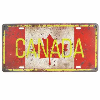Retro tabula ŠPZ Canada 30x15cm (Dekorácia v retro štýle z kovu)
