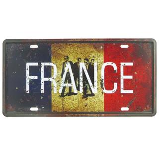 Retro tabuľa ŠPZ France 30x15cm (Retro dekorácia do izby)