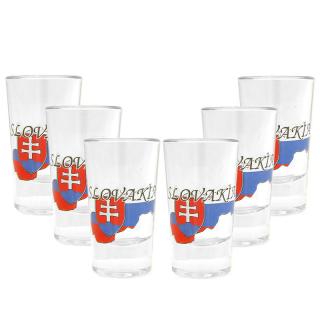 Štamperlíky Slovakia 6ks (sklenené štamperlíky 0,02 L)