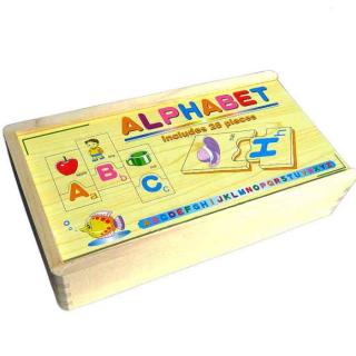 TifanTEX Abeceda - Wood English Alphabet 52 Dielov
