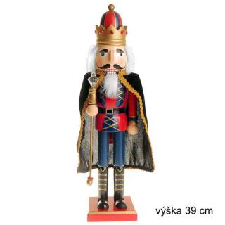 TifanTEX Vianočná dekorácia drevený Luskáčik kráľ figúrka 39cm