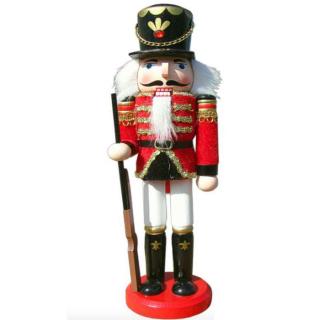 TifanTEX Vianočná dekorácia drevený Luskáčik s flintou figúrka 30cm